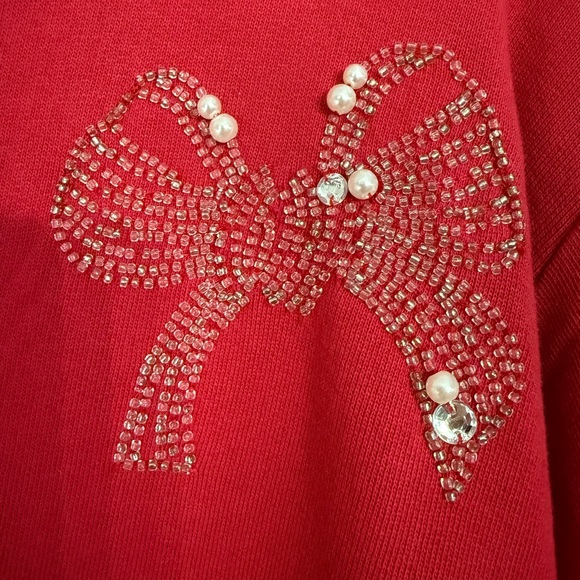 Lilly Pulitzer Red Ballard Sweatshirt with Bows Size XXL NWT Retail $128 - Picture 4 of 4